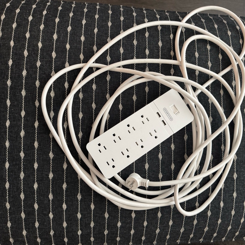 White Power Strip with Surge Protection